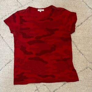 rag & bone Red Camouflage Short Sleeve Tee